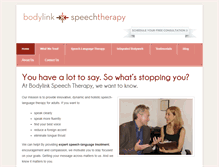 Tablet Screenshot of bodylinkspeechtherapy.com